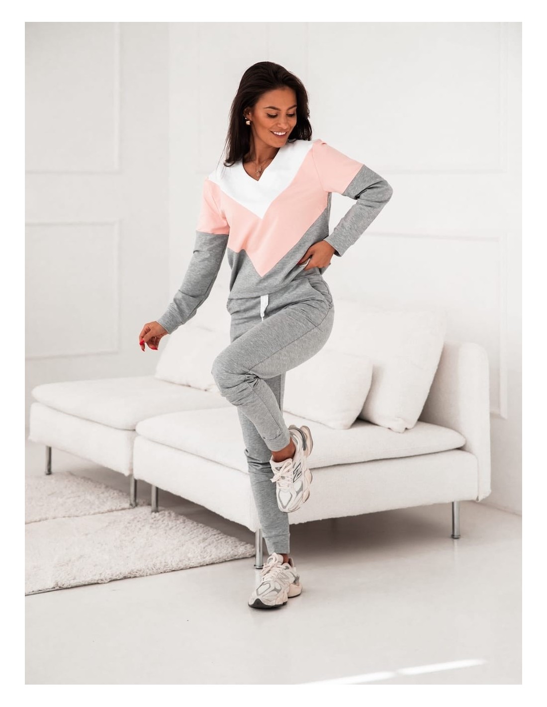 Women\'s gray-powder tracksuit set FI581 - Online store - Boutique